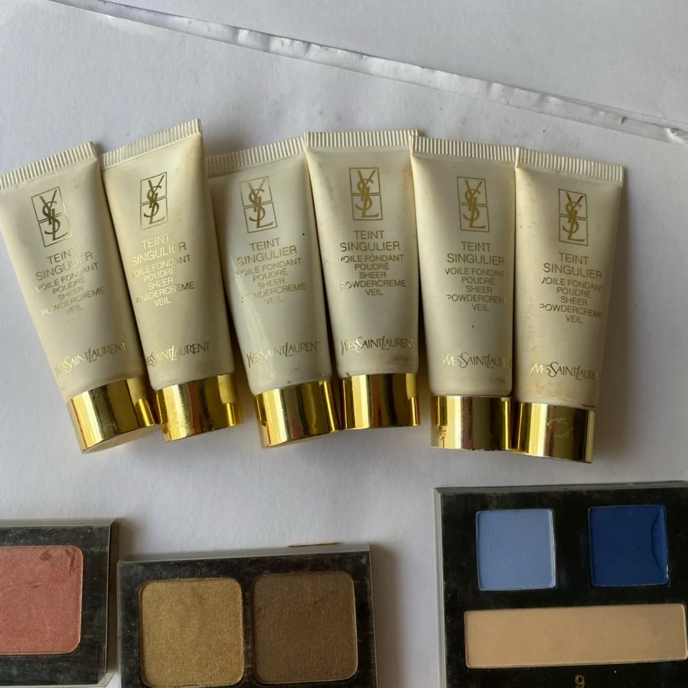 Vintage 90s YSL Makeup Tester Bundle Sanofi Era Eyeshadow Blush Foundation - Picture 4 of 6